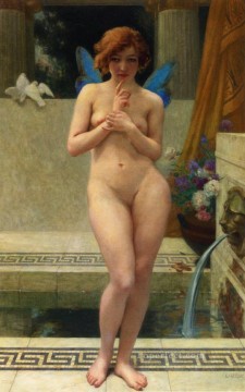 Guillaume Seignac Painting - Psique en una fuente Ninfa A La Piece DEau desnuda Guillaume Seignac